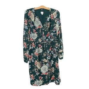 A new Day dark green floral  dress, Size Medium
